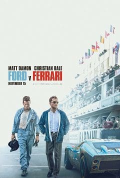 This is a poster for Ford v Ferrari