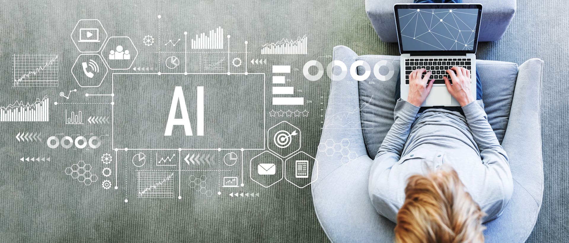 AI is part of our daily routines 1 image of a woman using an AI program on a laptop